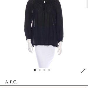 A.P.C. Black Relaxed Blouse with Long Sleeves